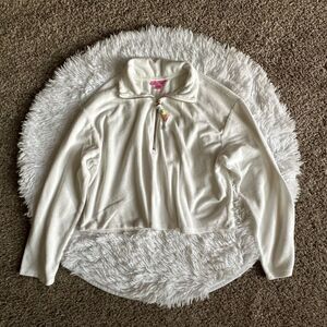 Stoney Clover Lane X Target Top Quarter‎ Zip White Beads Girls Size Small
